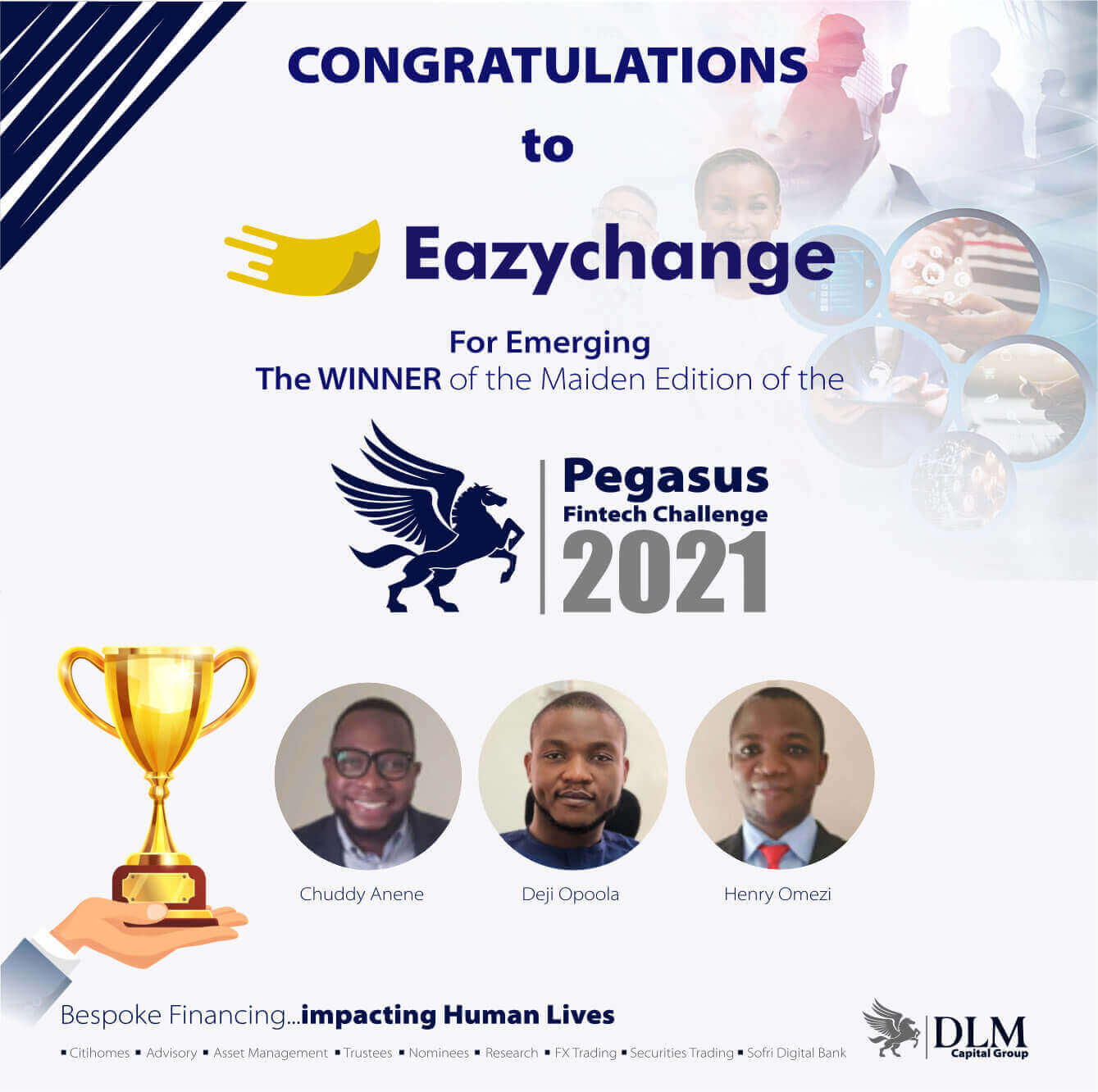 DLM Capital Group Announces Winner For its 2021 Pegasus Fintech Challenge